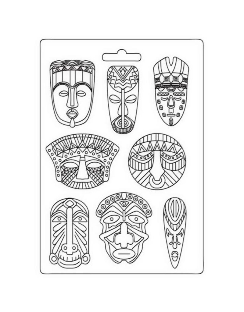 Stamperia Soft Mould A4 - Savana tribal masks