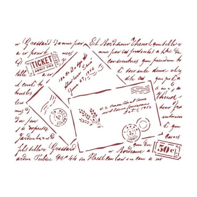 Stamperia Stencil D cm 20x15 -  Provence letters