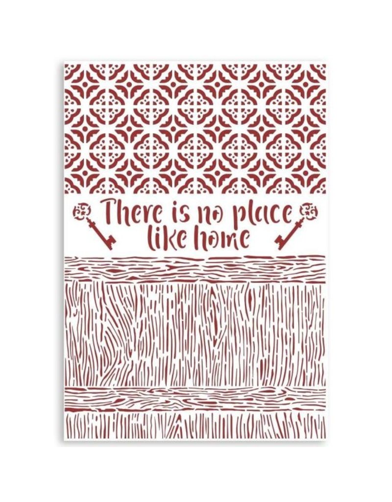 Stamperia Stencil G cm 21x29,7 - Casa Granada There is no place like home