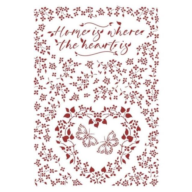 Stamperia Stencil G cm 21x29,7 - Provence Home is where the heart is