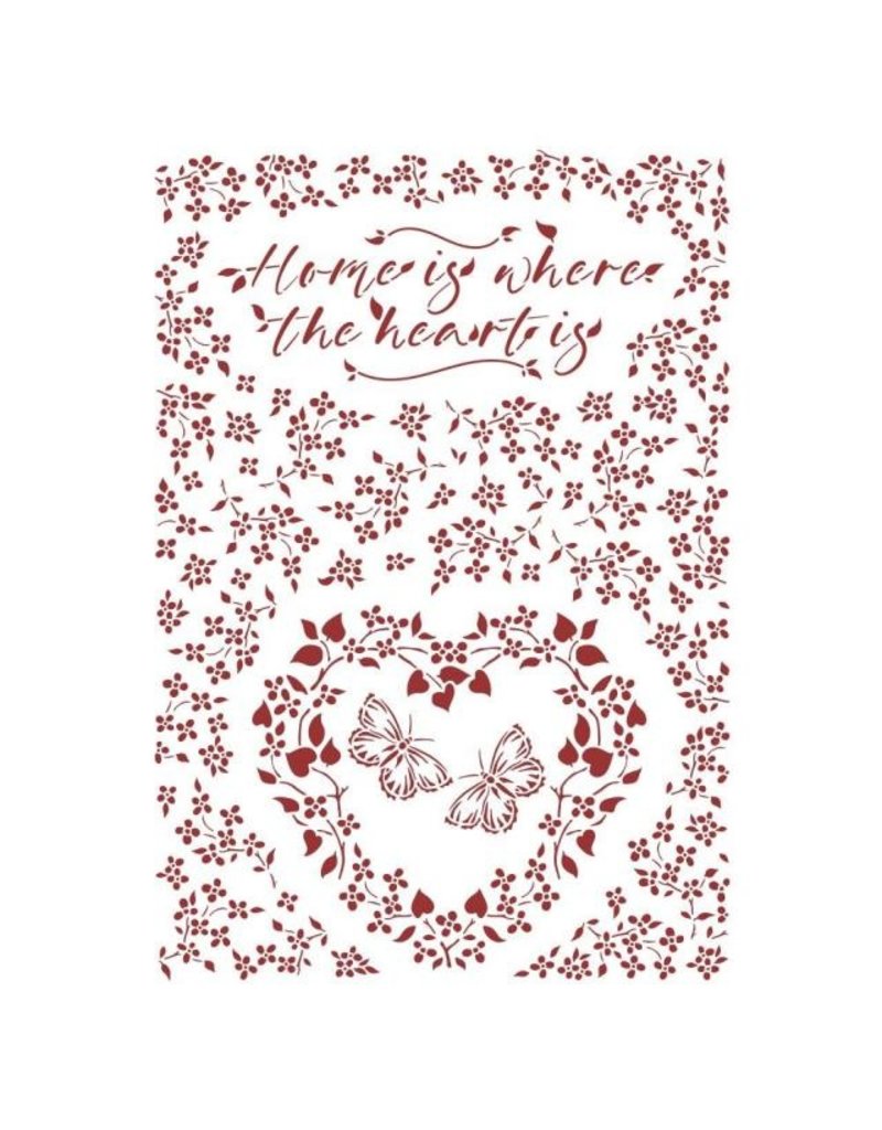 Stamperia Stencil G cm 21x29,7 - Provence Home is where the heart is