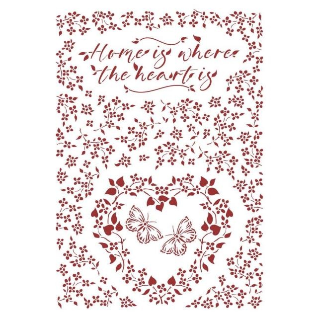 Stamperia Stencil G cm 21x29,7 - Provence Home is where the heart is