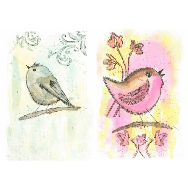 Decoupage Queen Old to Ooh La La - Bird Melodies A4