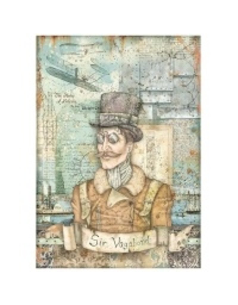 Stamperia A4 Rice paper packed - Sir Vagabond Aviator image