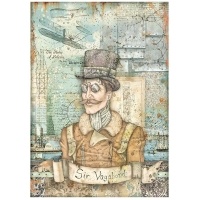 Stamperia A4 Rice paper packed - Sir Vagabond Aviator image