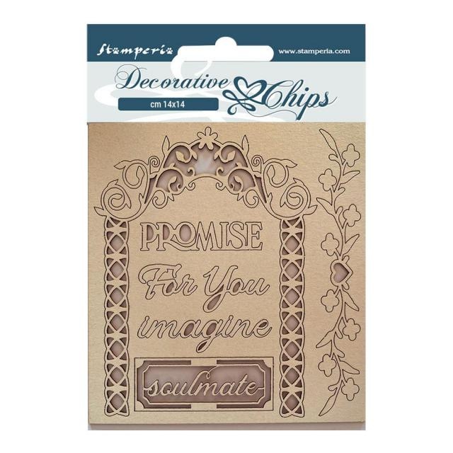 Stamperia Decorative chips cm 14x14 - Garden of Promises Promise for you