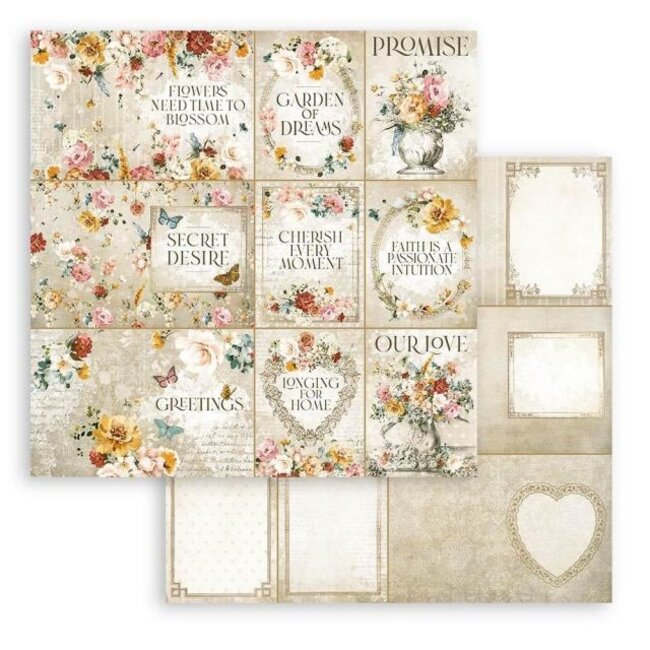 Stamperia Dubbelzijdig Scrapbook Papier - Garden of Promises cards