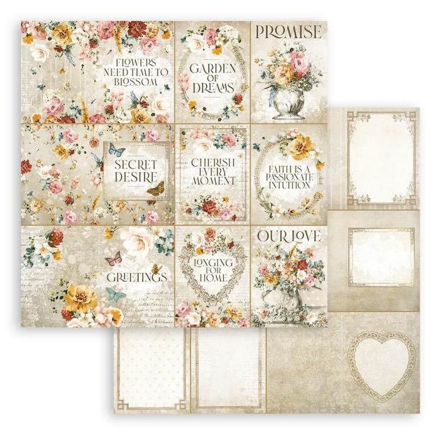 Stamperia Scrapbooking Double face sheet - Garden of Promises cards