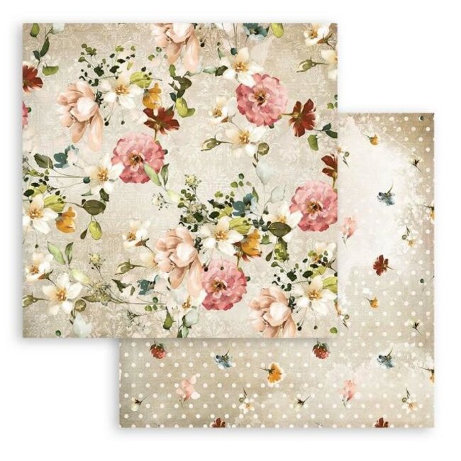 Stamperia Dubbelzijdig Scrapbook Papier - Garden of Promises flower pattern