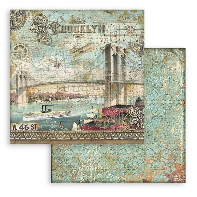 Stamperia Scrapbooking Double face sheet - Sir Vagabond Aviator Brooklyn
