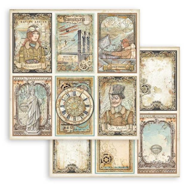 Stamperia Scrapbooking Double face sheet - Sir Vagabond Aviator cards