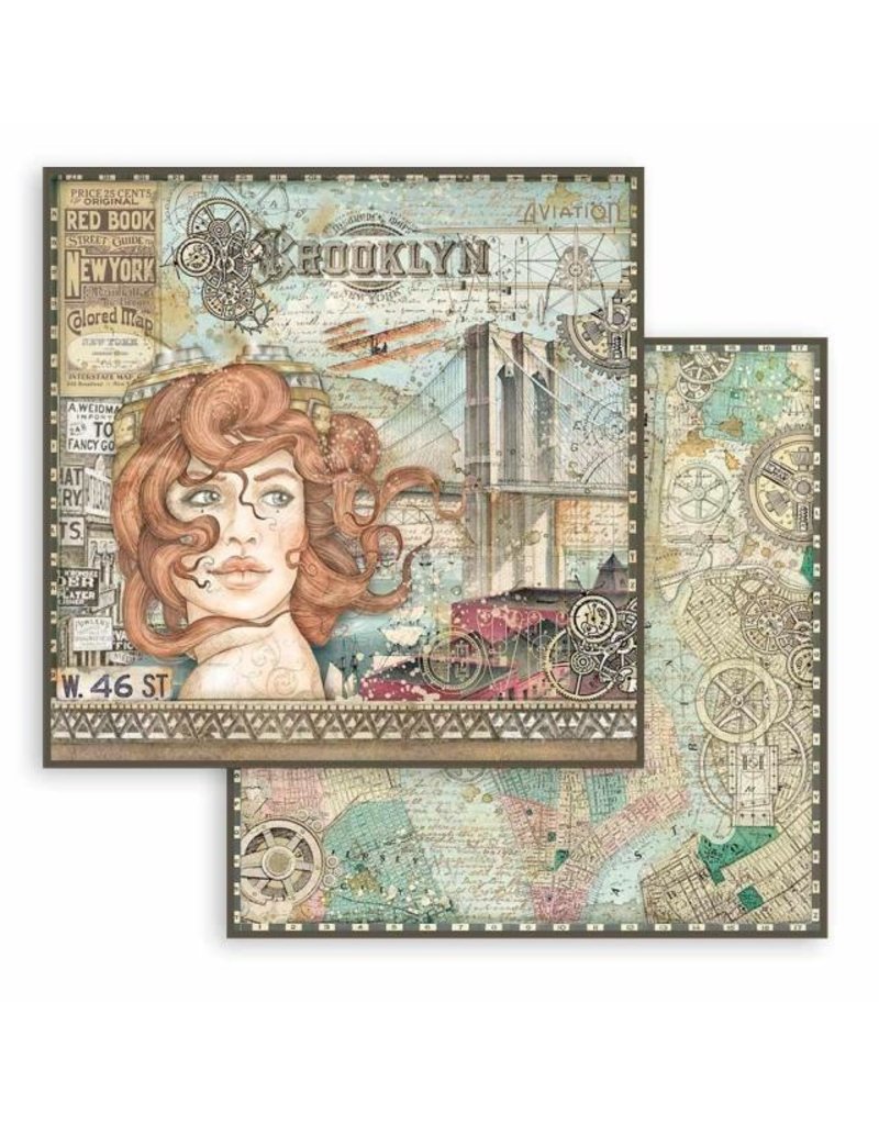 Stamperia Scrapbooking Double face sheet - Sir Vagabond Aviator lady