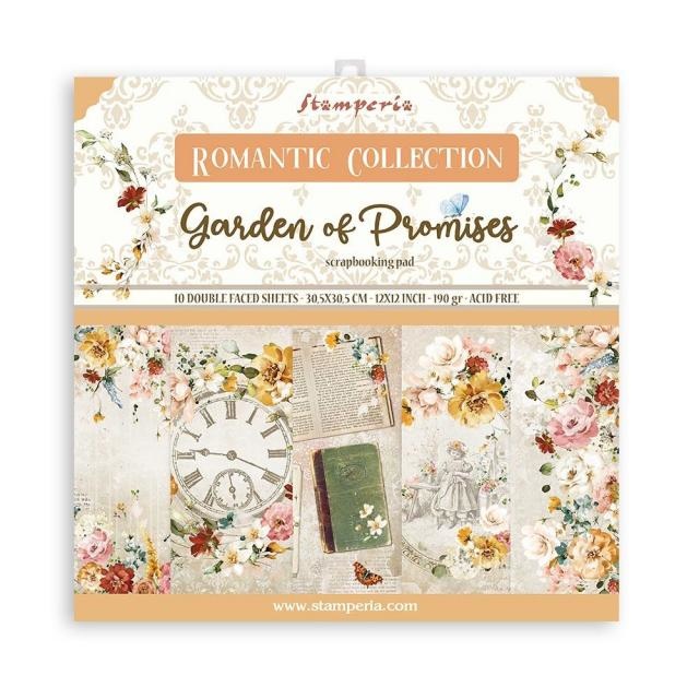Stamperia Scrapbooking Pad 10 sheets cm 30,5x30,5 (12"x12") - Garden of Promises