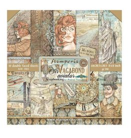 Stamperia Scrapbooking Small Pad 10 sheets cm 20,3X20,3 (8"X8") - Sir Vagabond Aviator