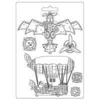 Stamperia Soft Mould A4 - Sir Vagabond Aviator aircraft