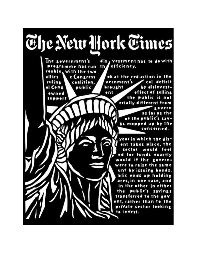 Stamperia Thick stencil cm 20X25 - Sir Vagabond Aviator Statue of Liberty