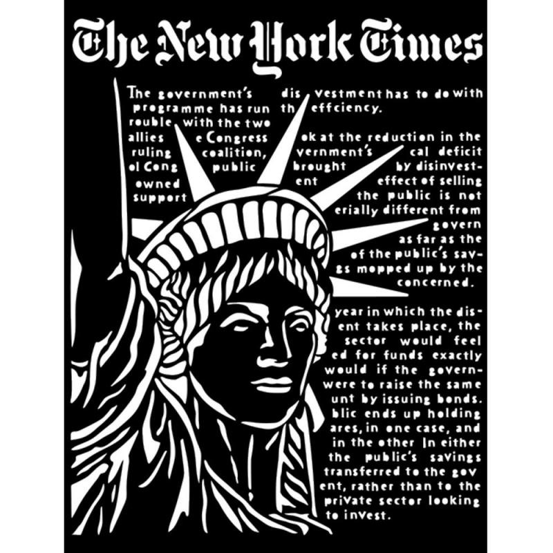 Stamperia Thick stencil cm 20X25 - Sir Vagabond Aviator Statue of Liberty