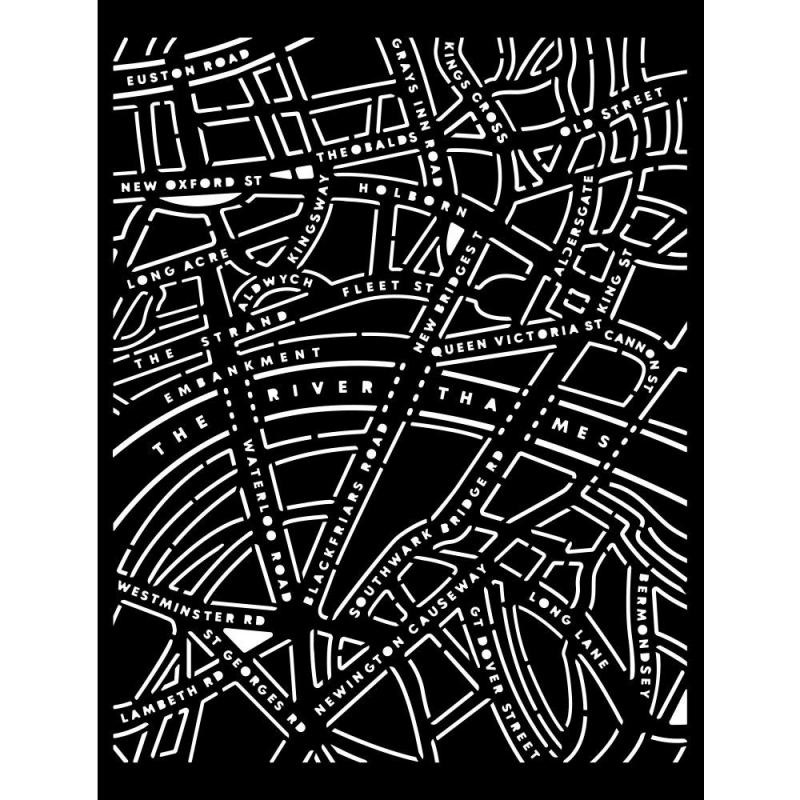 Stamperia Thick stencil cm 20X25 - Our way street map