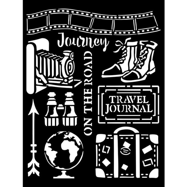 Stamperia Thick stencil cm 20X25 - Our way journey elements