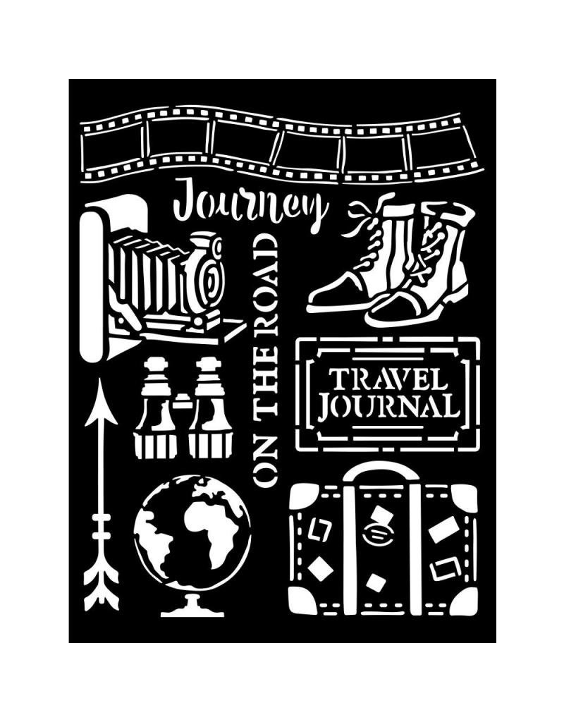 Stamperia Thick stencil cm 20X25 - Our way journey elements