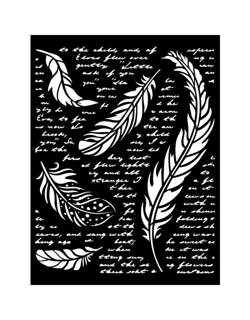 Stamperia Thick stencil cm 20X25 - Our way feathers