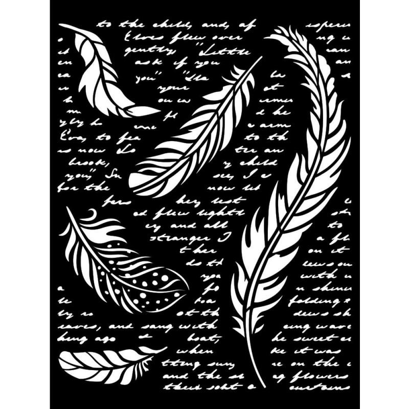 Stamperia Thick stencil cm 20X25 - Our way feathers