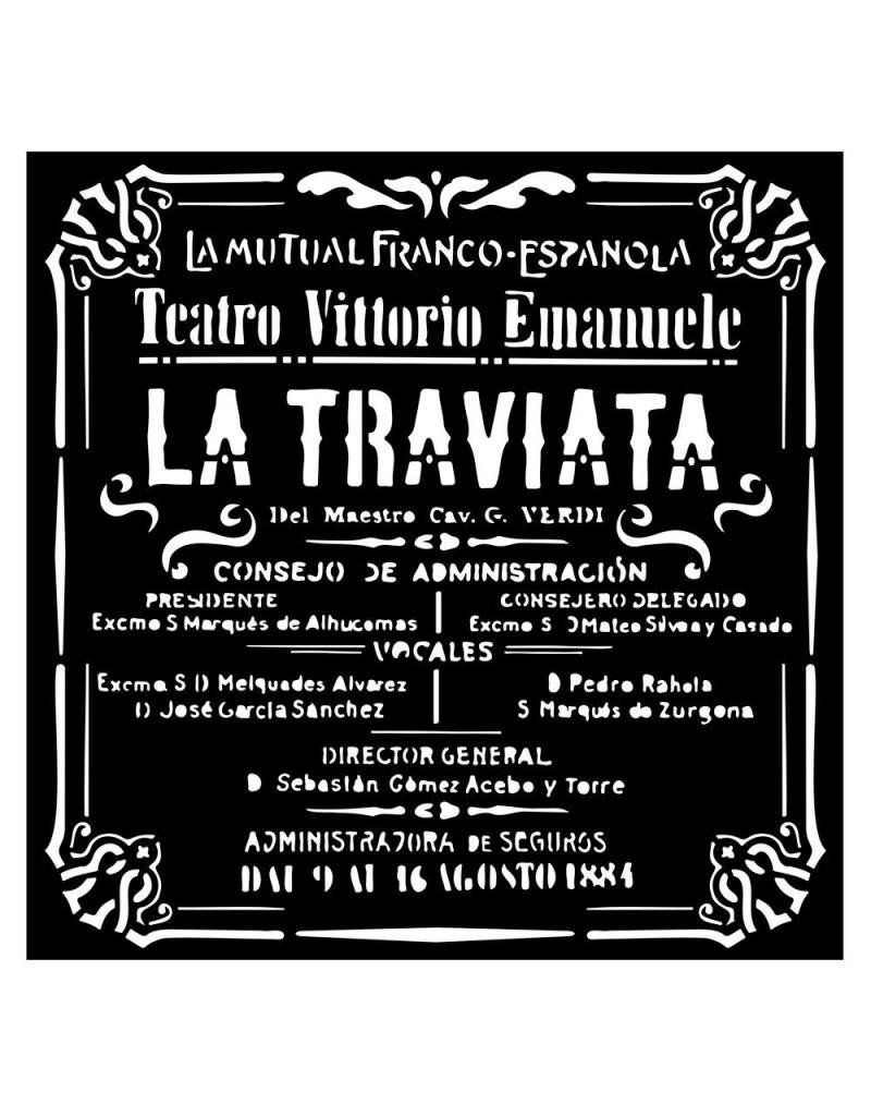 Stamperia Thick stencil cm 18X18 - Desire La Traviata