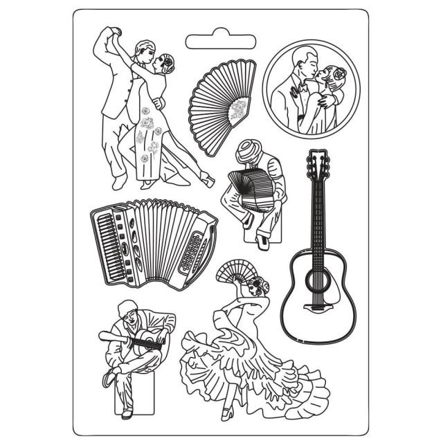 Stamperia Soft Mould A4 - Desire elements