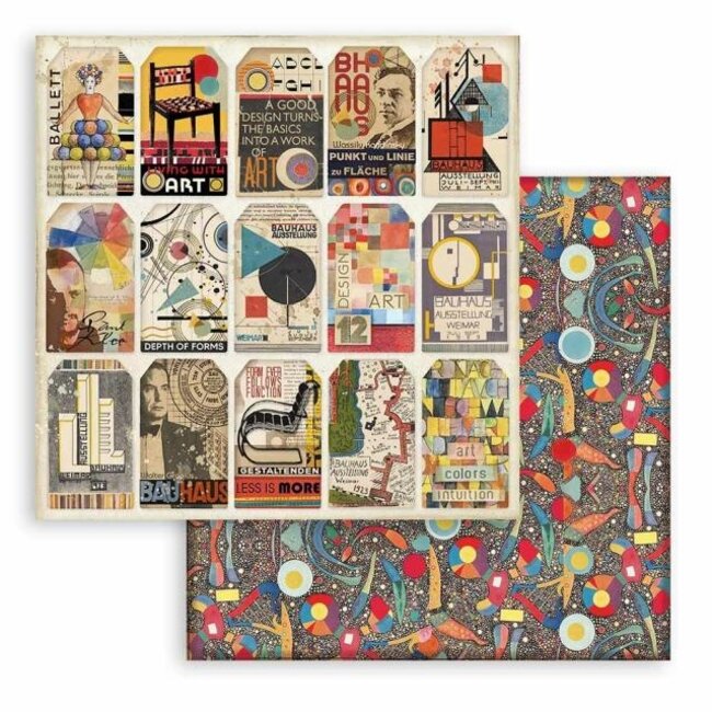 Stamperia Scrapbooking Double face sheet - Bauhaus tags