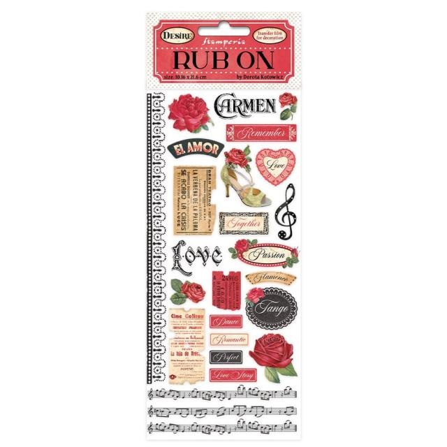 Stamperia Rub-on cm 10,16x21,6 - Desire