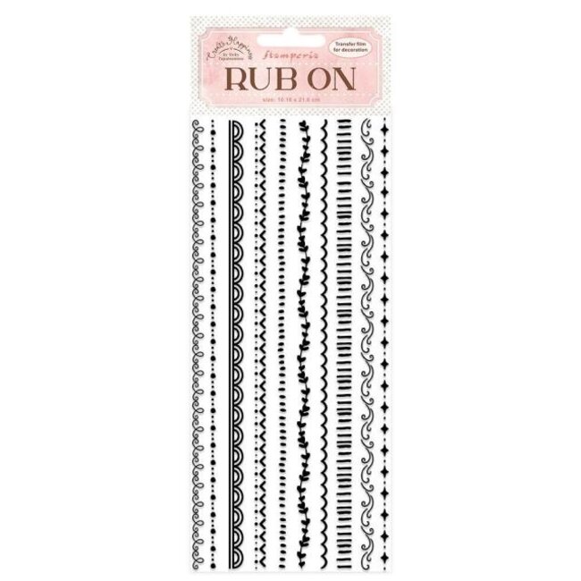 Stamperia Rub-on cm 10,16x21,6 - Create Happiness border Black