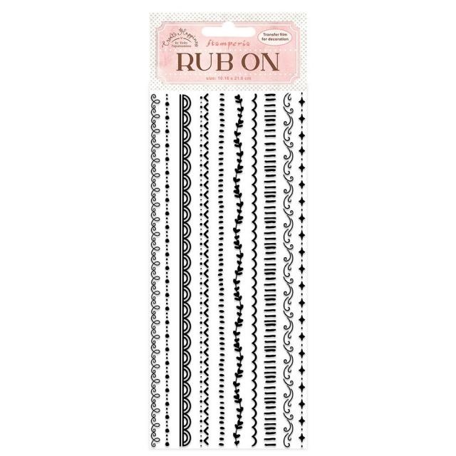 Stamperia Rub-on cm 10,16x21,6 - Create Happiness border Black