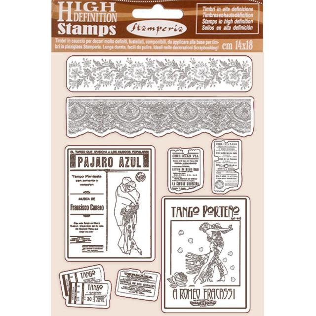 Stamperia HD Natural Rubber Stamp cm 14x18 - Desire borders and frame