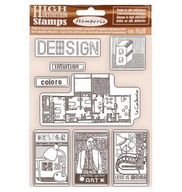 Stamperia HD Natural Rubber Stamp cm 14x18 - Bauhaus design