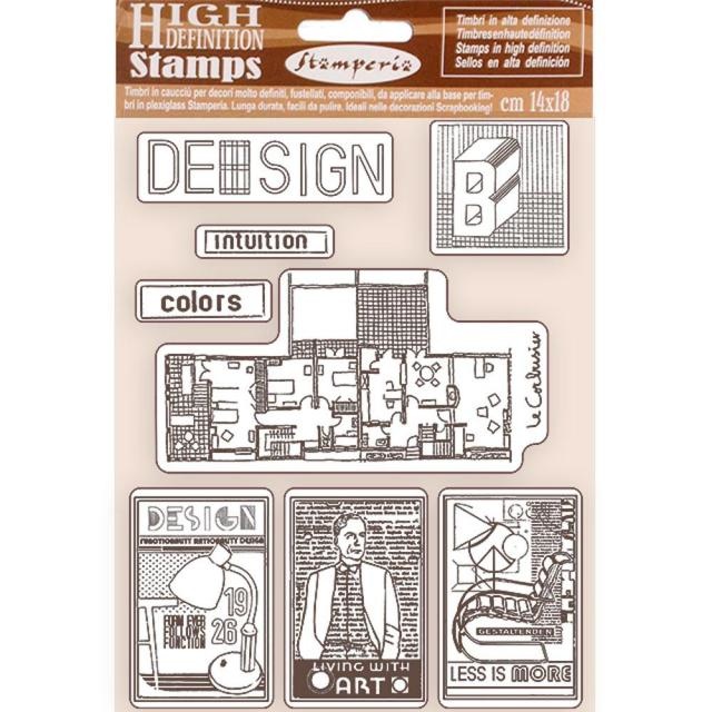 Stamperia HD Natural Rubber Stamp cm 14x18 - Bauhaus design
