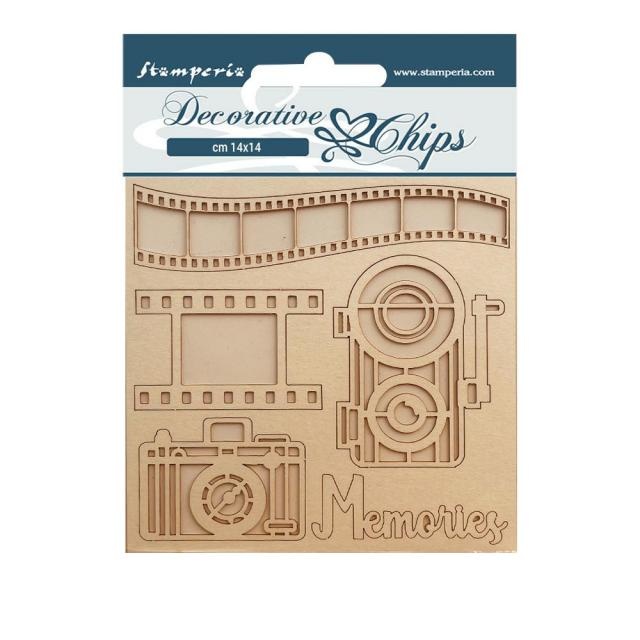 Stamperia Decorative chips cm 14x14 - Our way memories
