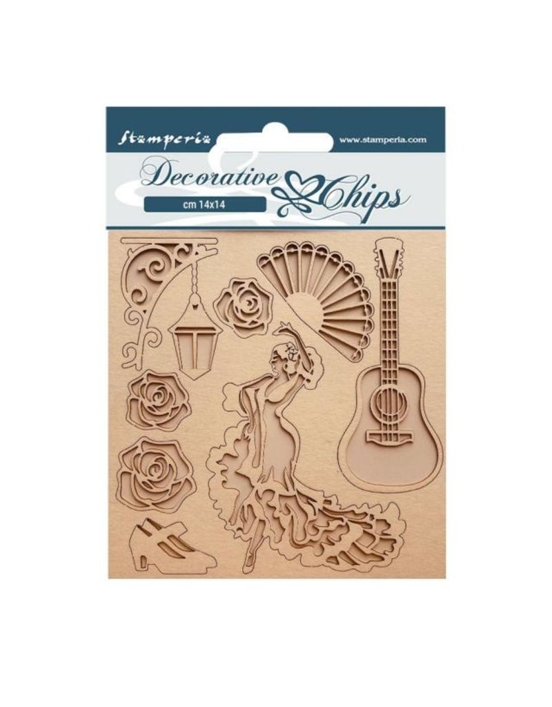 Stamperia Decorative chips cm 14x14 - Desire dancer