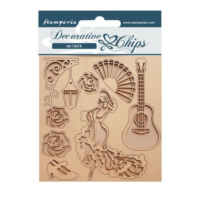 Stamperia Decorative chips cm 14x14 - Desire dancer
