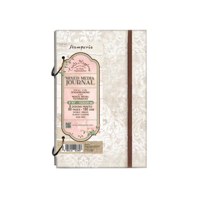 Stamperia Create Happiness Ring Journal cm 15,2x29,9 (6"x9")