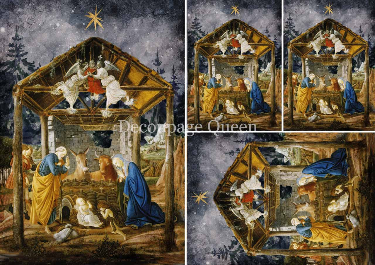 Decoupage Queen Botticelli's Nativity Mini A4