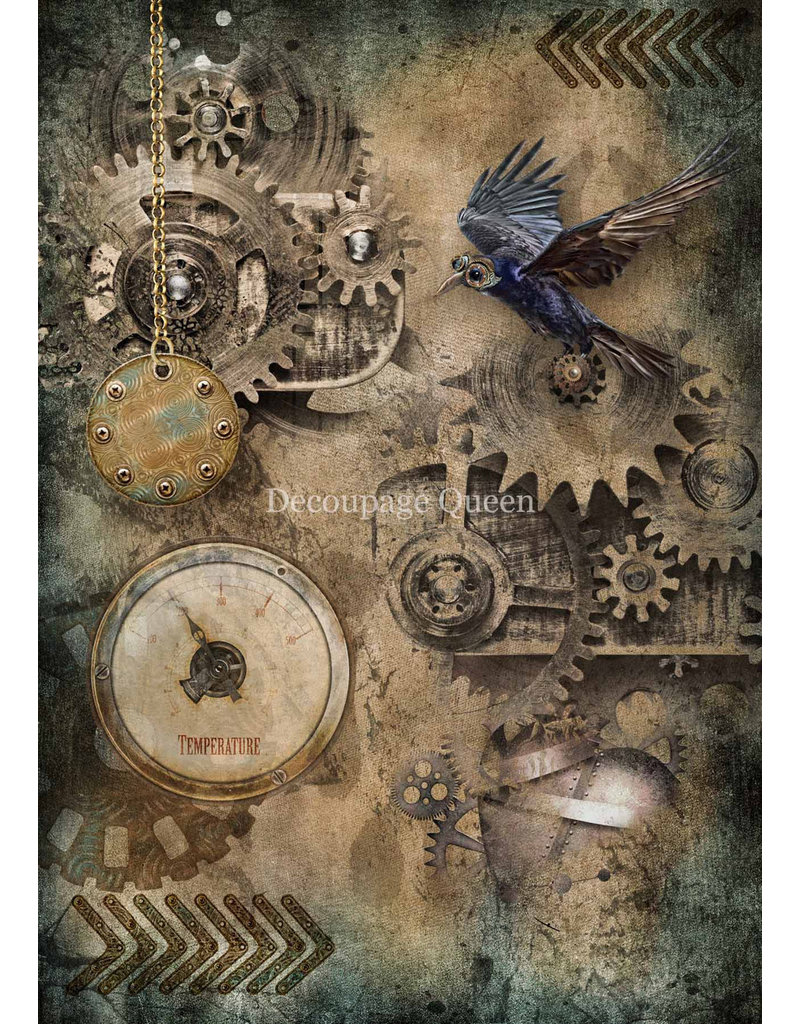 Decoupage Queen Steampunk Bird A4