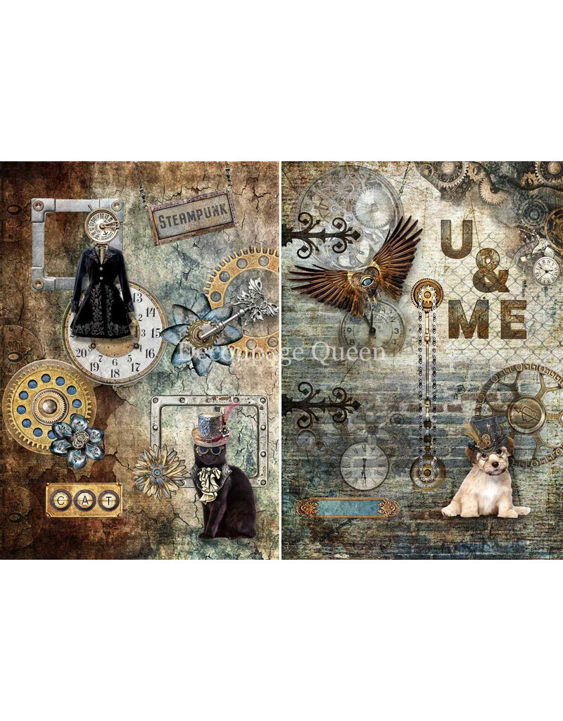 Decoupage Queen Steampunk Pets 2 Pack A4