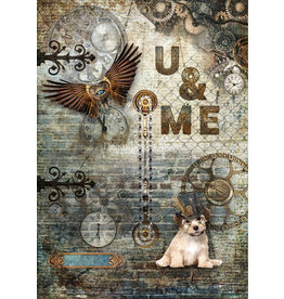 Decoupage Queen Steampunk Dog A4