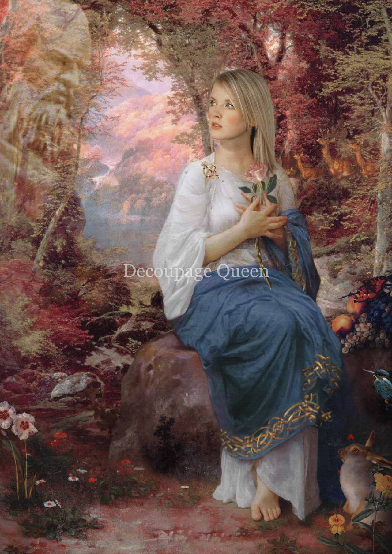 Decoupage Queen Howard David Johnson - Brigit Celtic Goddess of Poetry A4