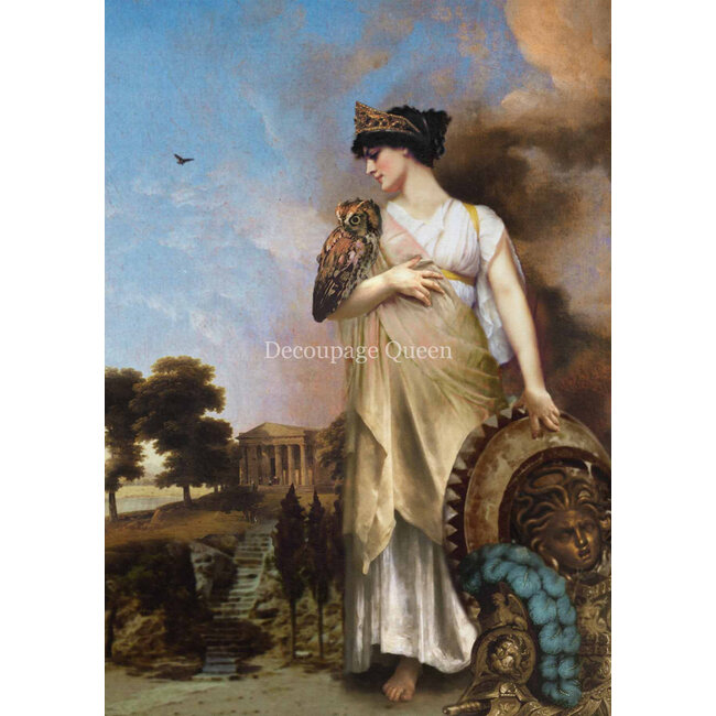 Decoupage Queen Howard David Johnson - Athene Goddess of Wisdom and Justice A4