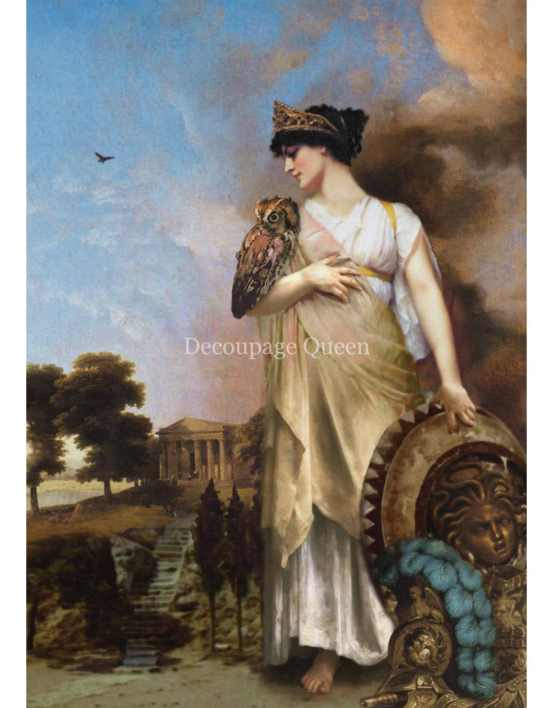 Decoupage Queen Howard David Johnson - Athene Goddess of Wisdom and Justice A4