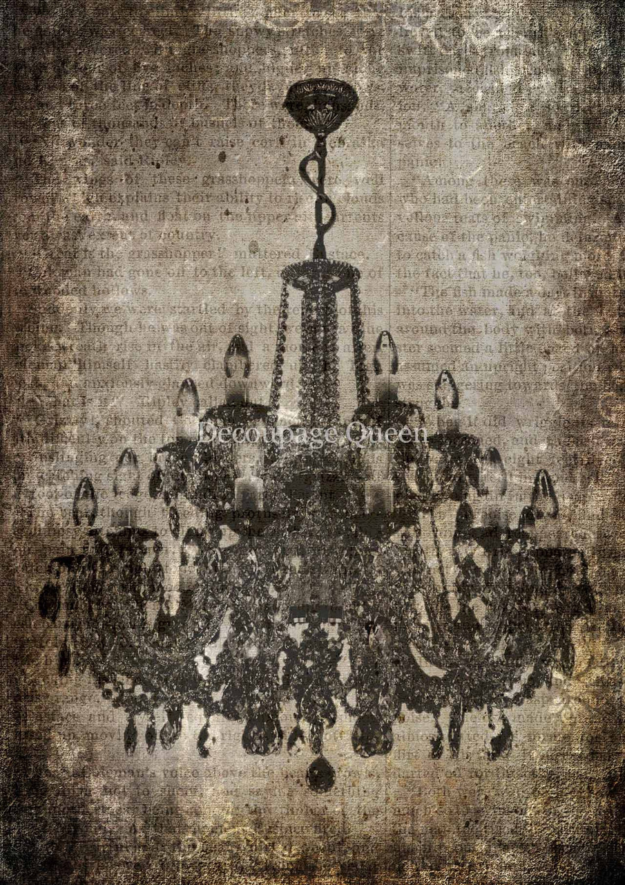 Decoupage Queen Crystal Chandelier A4