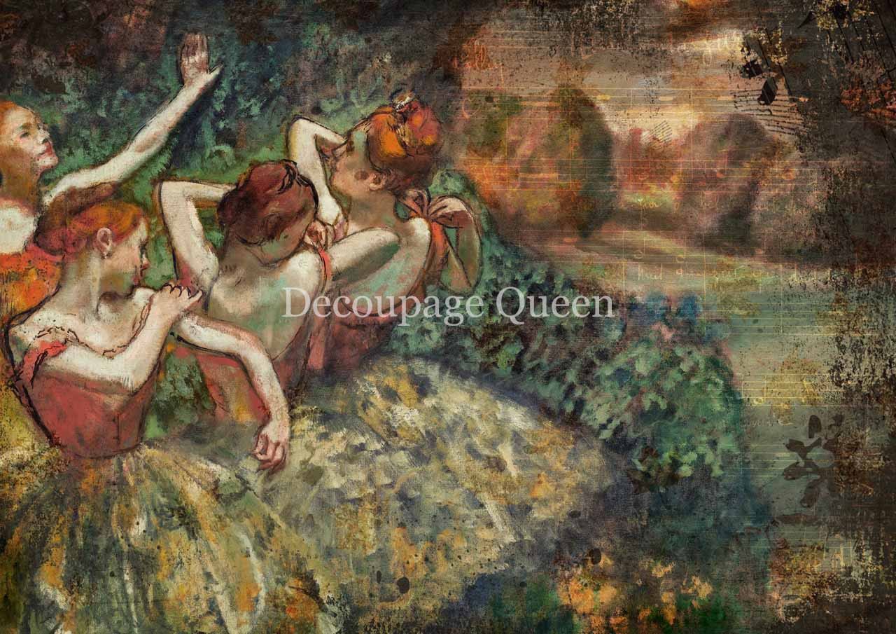 Decoupage Queen Degas Four Dancers A4