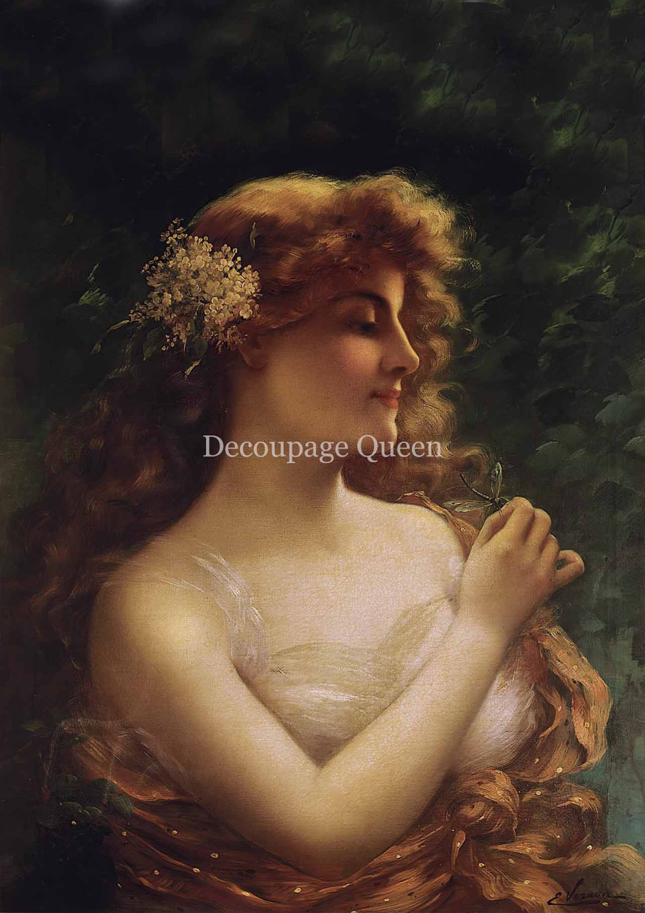 Decoupage Queen Emile Vernon The Dragonfly A4