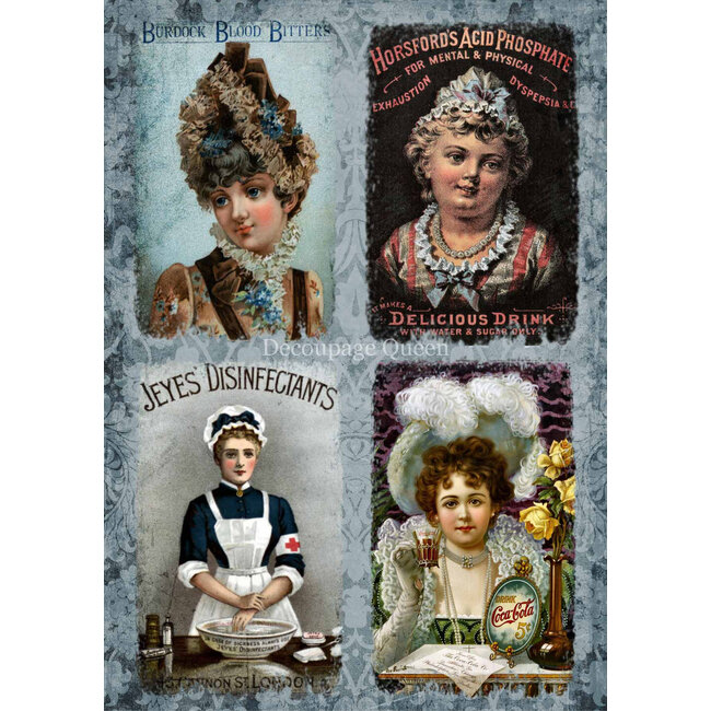 Decoupage Queen Vintage Ads A4